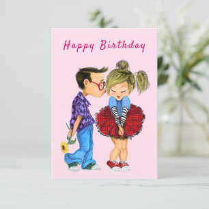 Carte d'anniversaire de couple romantique