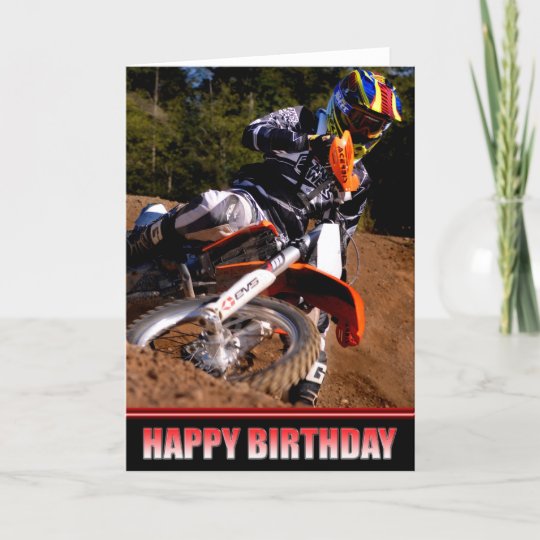 Carte D Anniversaire De Coureur De Motocross Zazzle Fr