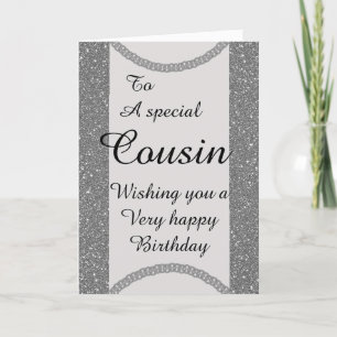Carte d'anniversaire de cousine spéciale élégant