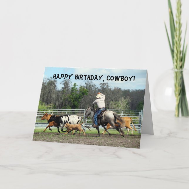 Carte d'anniversaire de Cowboy (Devant)