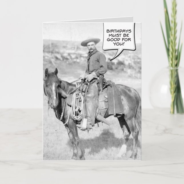 Carte d'anniversaire de Cowboy montée (Devant)