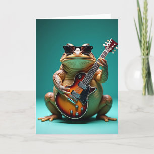 Carte d'anniversaire de crapaud rockstar