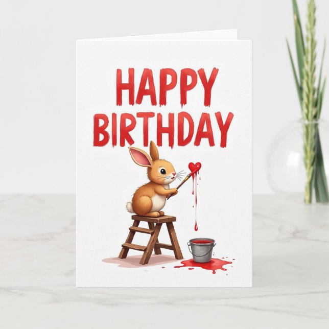 Carte d'anniversaire de créature artistique (Devant)
