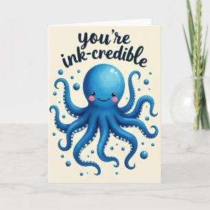 Carte d'anniversaire de créature bleue mignonne