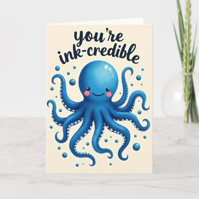 Carte d'anniversaire de créature bleue mignonne (Devant)