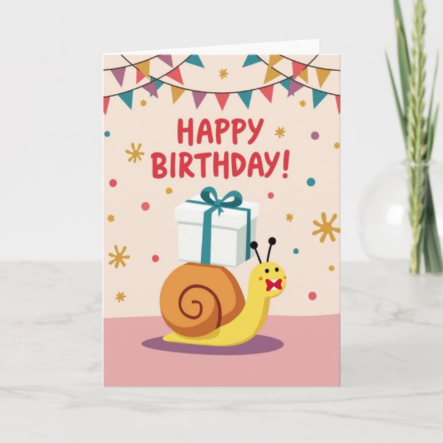 Carte d'anniversaire de créature en coquille (Devant)