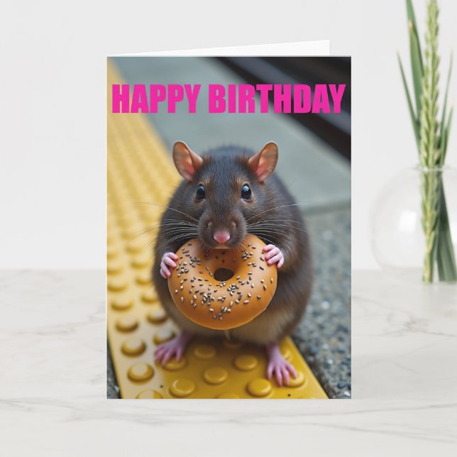 Carte d'anniversaire de créature en pâtisserie (Devant)