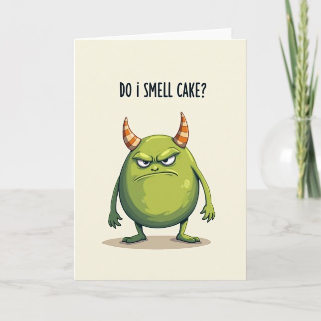 Carte d'anniversaire de créature grincheuse (Devant)