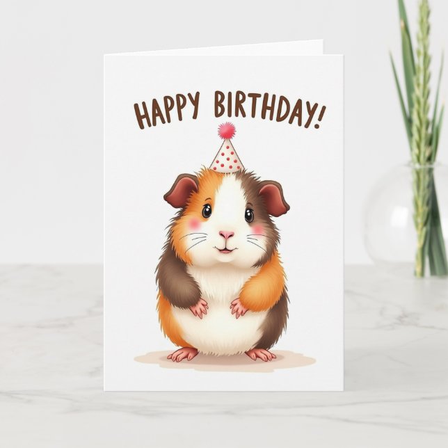 Carte d'anniversaire de créature joyeuse (Devant)
