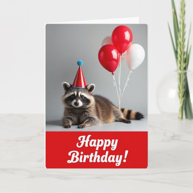 Carte d'anniversaire de créature masquée (Devant)