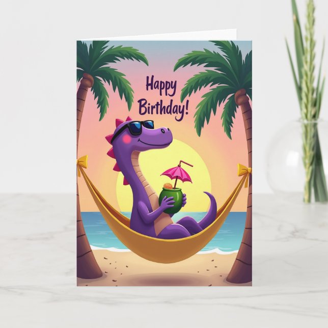 Carte d'anniversaire de créature relaxante (Devant)