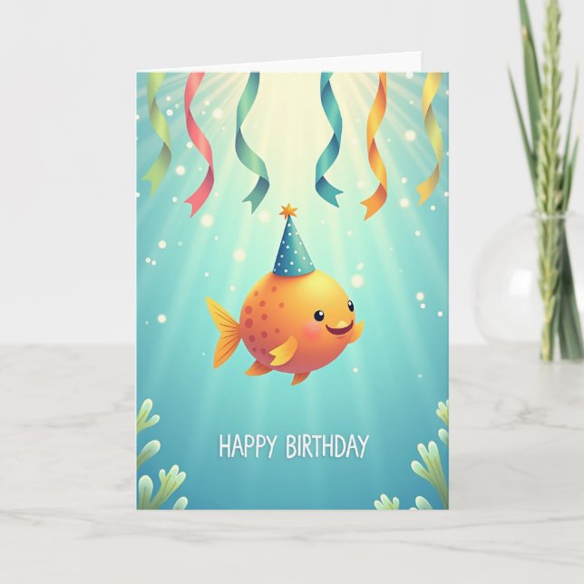 Carte d'anniversaire de créature souriante (Devant)