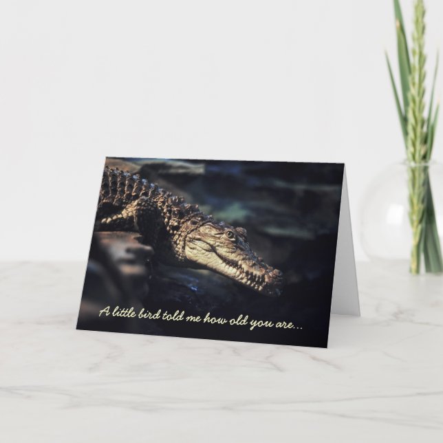 Carte d'anniversaire de crocodile (Devant)