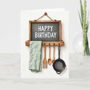 Carte d'anniversaire de cuisine rustique
