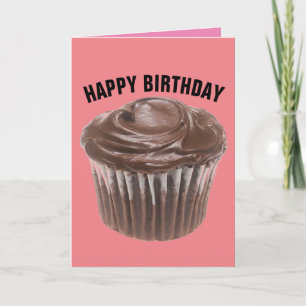 CARTE D'ANNIVERSAIRE DE CUPCAKE AU CHOCOLAT