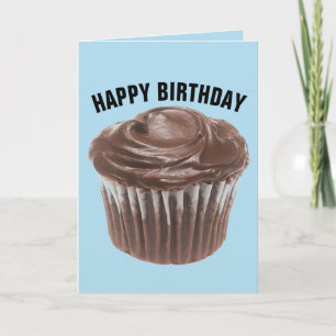 CARTE D'ANNIVERSAIRE DE CUPCAKE AU CHOCOLAT