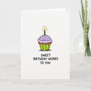 Carte d'anniversaire de cupcake dessiné à la main