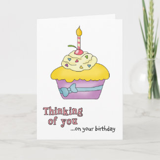 Carte d'anniversaire de Cupcake jaune