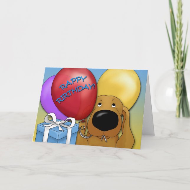 Carte d'anniversaire de Dachshund (Devant)