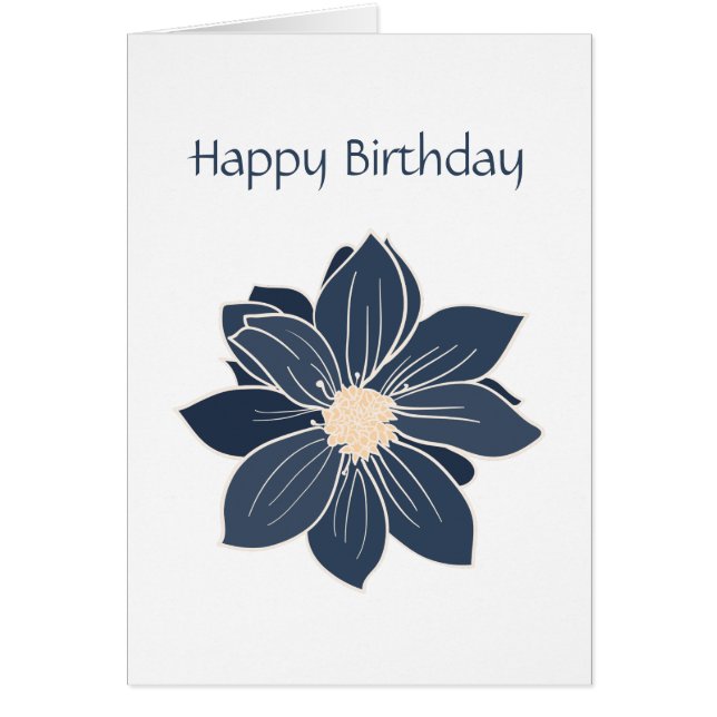 Carte d'anniversaire de Dahlia Fleur bleue personn (Devant)