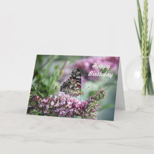Carte d'anniversaire de dame peinte