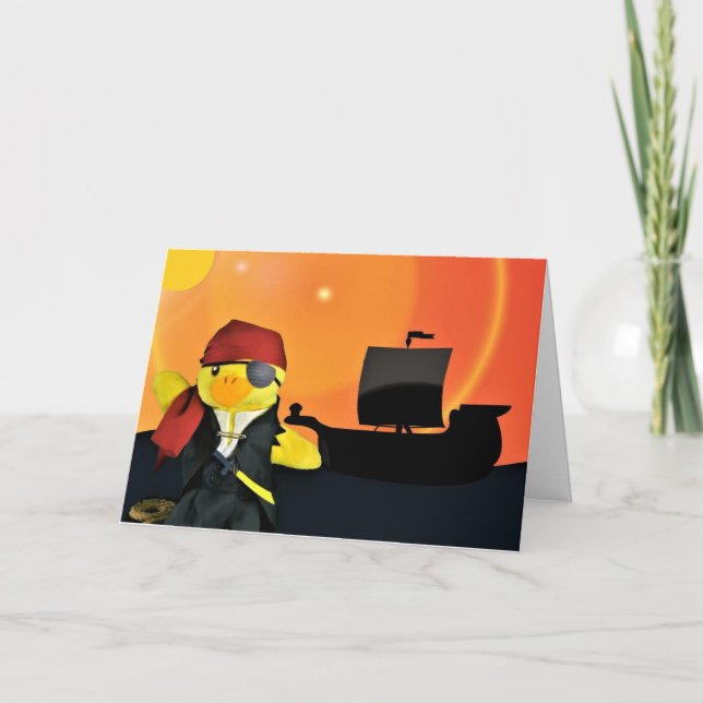 Carte d'anniversaire de Danny Duck le Pirate (Devant)