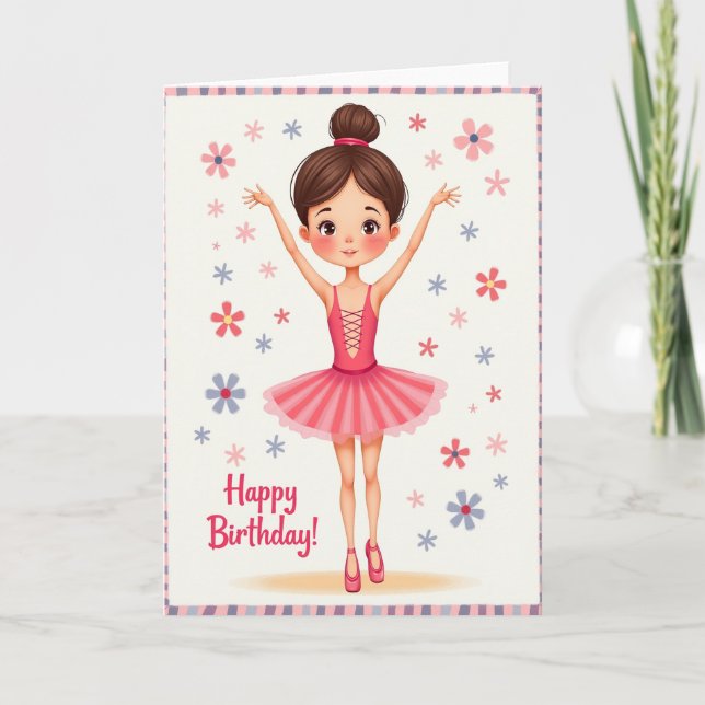 Carte d'anniversaire de danseuse douce (Devant)