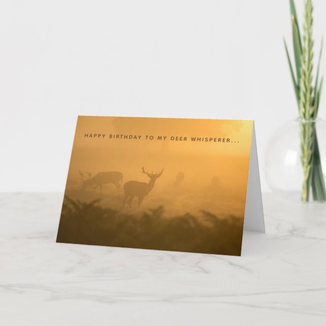 Carte d'anniversaire de Deer Whisperer Buck Doe Hu (Devant)