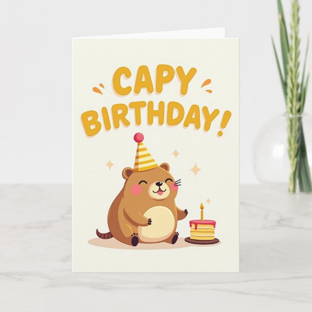 Carte d'anniversaire de dessin animé sucré (Devant)