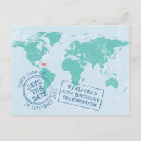 Carte d'anniversaire de destination Enregistrez la