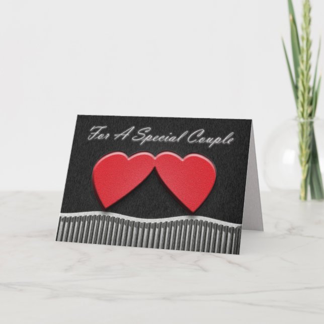 Carte d'anniversaire de deux coeurs (Devant)