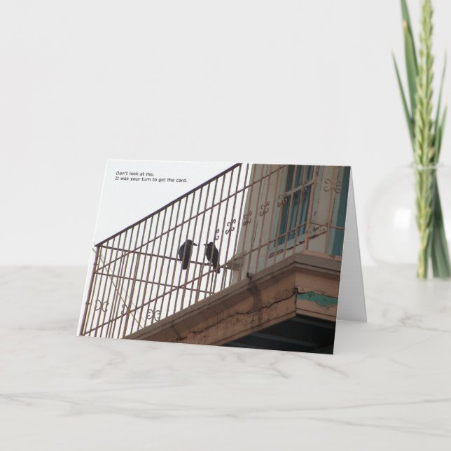 carte d'anniversaire de deux corneilles (Devant)