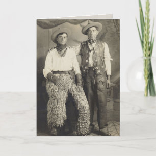 Carte d'anniversaire de deux cowboys