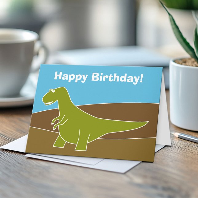 Carte d'anniversaire de Dinosaur (Custom Greeting Card)