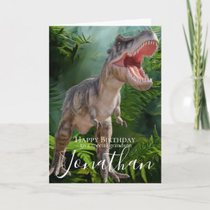 Carte d'anniversaire de Dinosaur Grandson