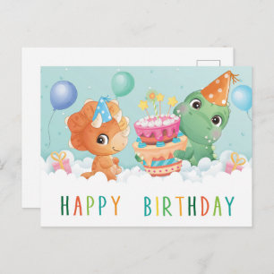 carte d'anniversaire de dinosaure