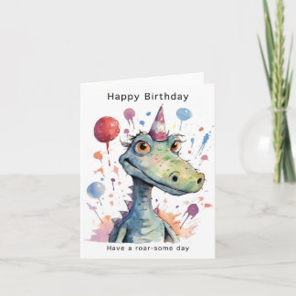 Carte d'anniversaire de dinosaure, anniversaire ro