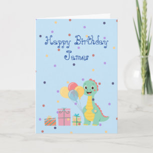Carte d'anniversaire de dinosaure mignon