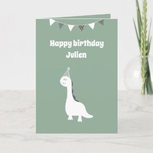 Carte d'anniversaire de dinosaure personnalisée
