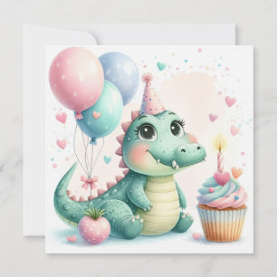 Carte d'anniversaire de Dinozaur