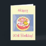 Carte d'anniversaire de Diva's Happy 90th<br><div class="desc">Aidez quelqu'un à célébrer son 90e anniversaire avec cette carte de voeux joyeuse.</div>