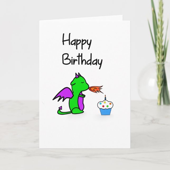 Carte d'anniversaire de dragon (Devant)