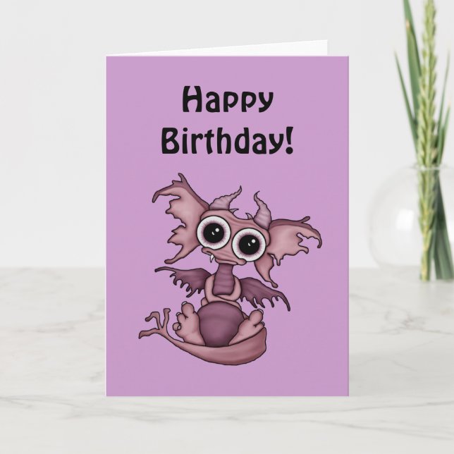 Carte d'anniversaire de dragon de bébé (Devant)