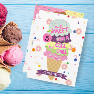 Carte d'Anniversaire de enfant de cône de glace am