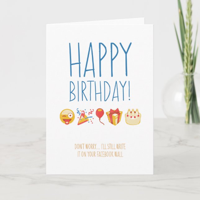 Carte d'anniversaire de Facebook Emoji - courrier (Devant)