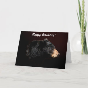 Carte d'anniversaire de faune d'ours noir