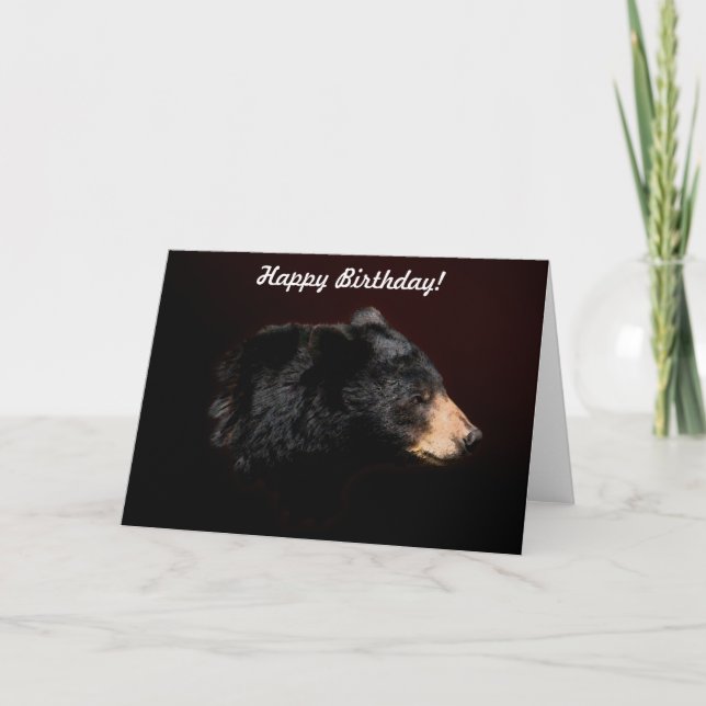 Carte d'anniversaire de faune d'ours noir (Devant)