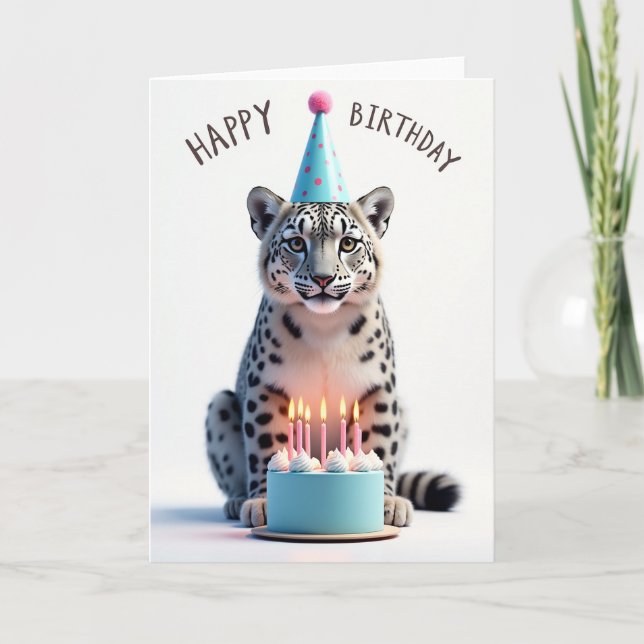 Carte d'anniversaire de félin tacheté (Devant)