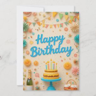 Carte d'anniversaire de fête colorée