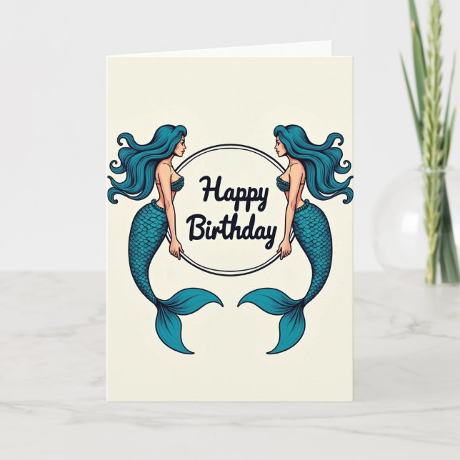 Carte d'anniversaire de figures mythiques (Devant)